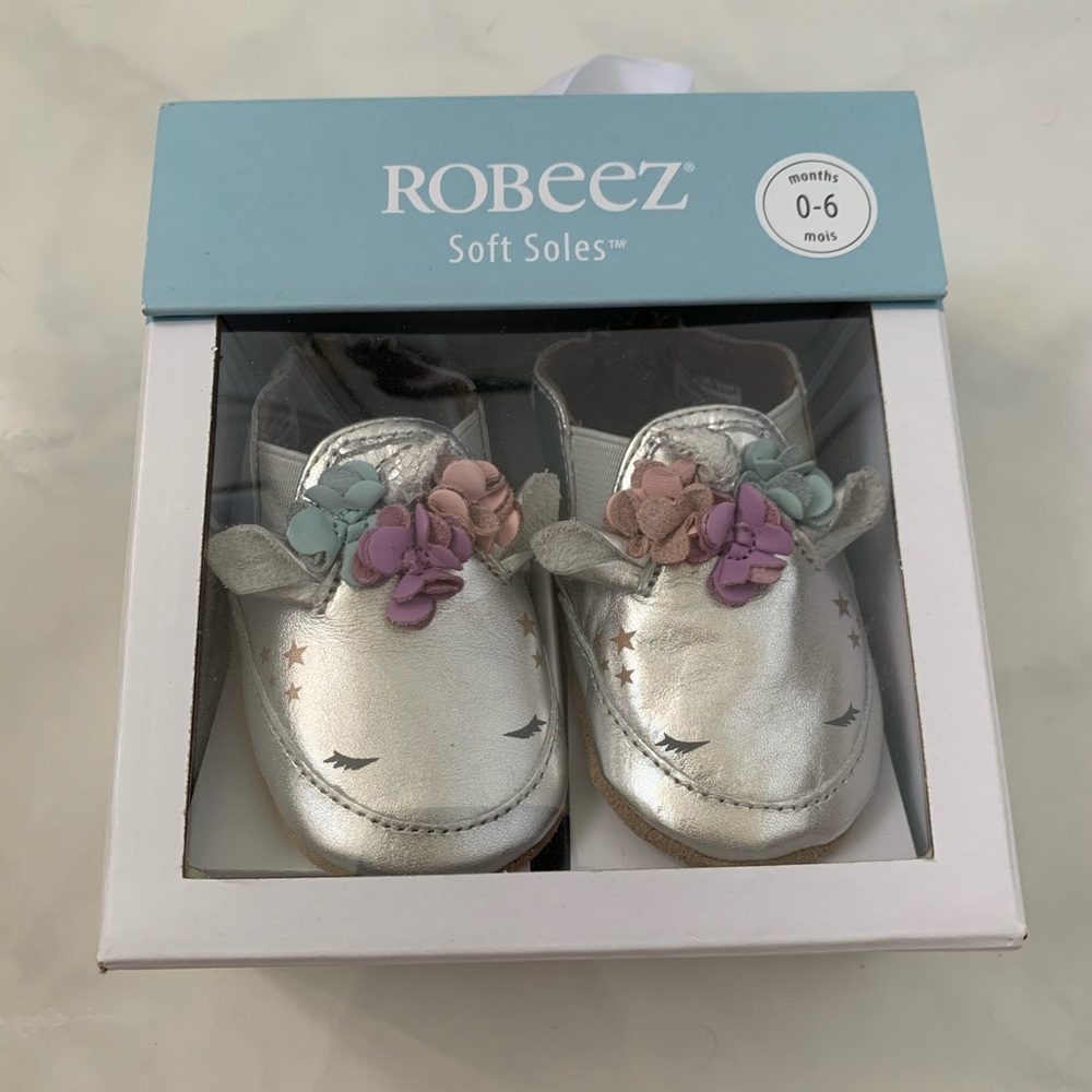 ROBEEZ soft soles 100% leather uma rainbow unicorn
